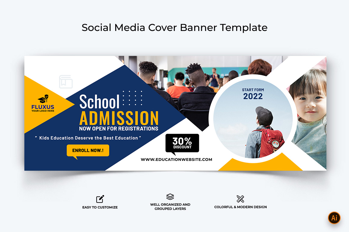 School Admission Facebook Cover Banner Design-18