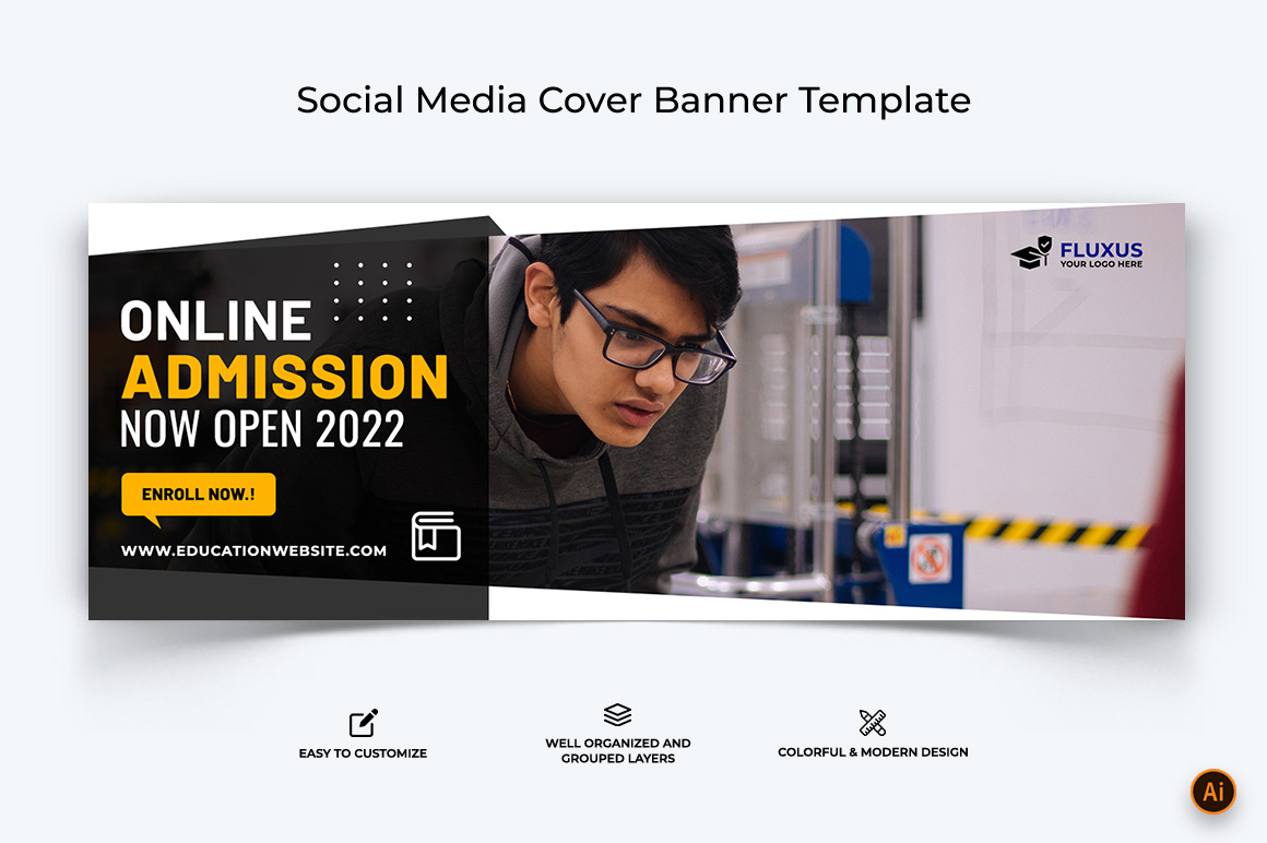 School Admission Facebook Cover Banner Design-19