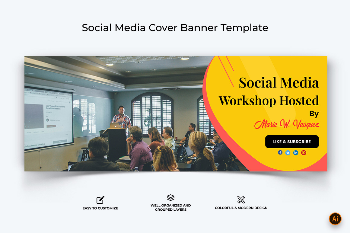 Social Media Workshop Facebook Cover Banner Design-11