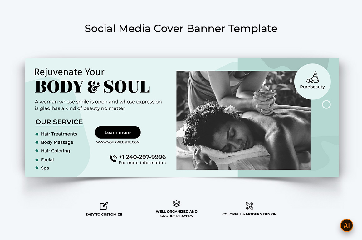 Spa and Salon Facebook Cover Banner Design-11