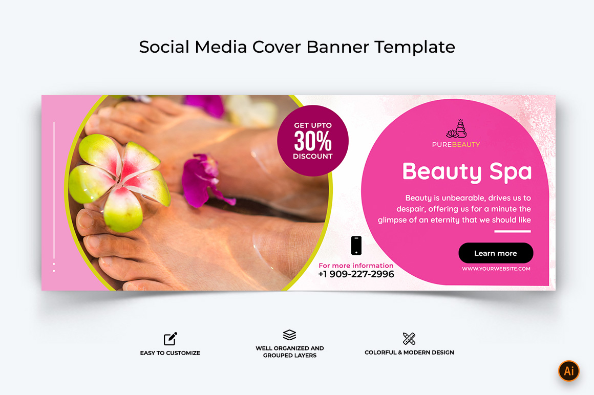 Spa and Salon Facebook Cover Banner Design-12