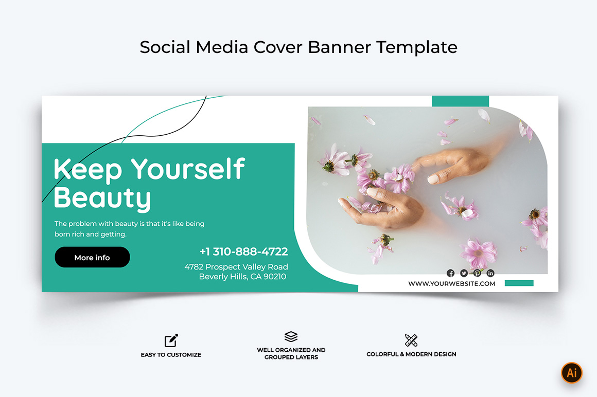 Spa and Salon Facebook Cover Banner Design-16