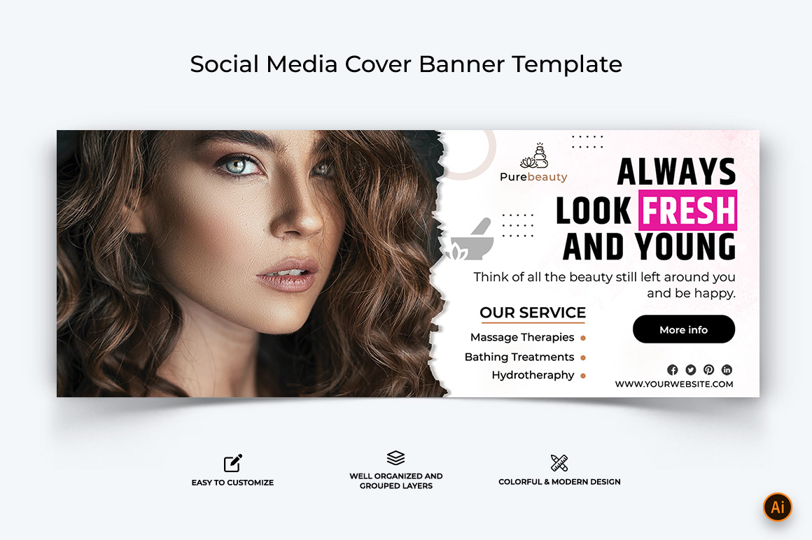 Spa and Salon Facebook Cover Banner Design-17