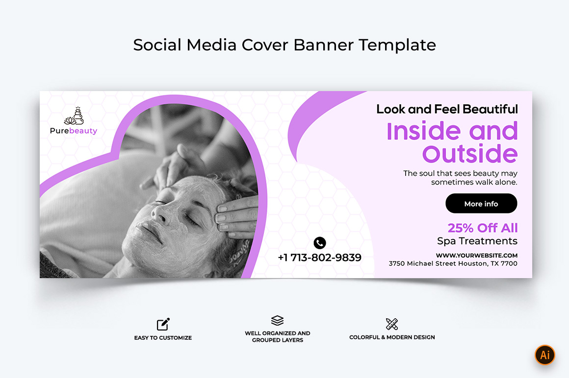 Spa and Salon Facebook Cover Banner Design-18