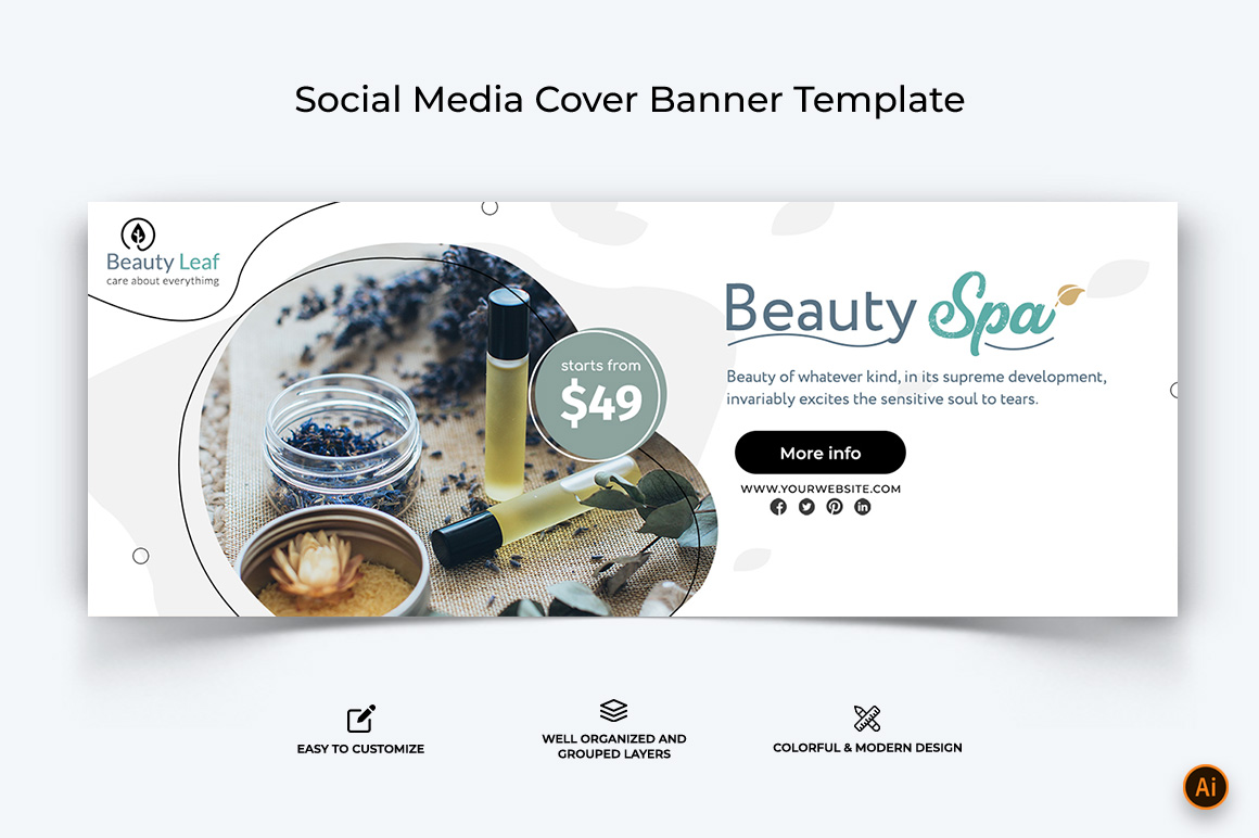 Spa and Salon Facebook Cover Banner Design-22