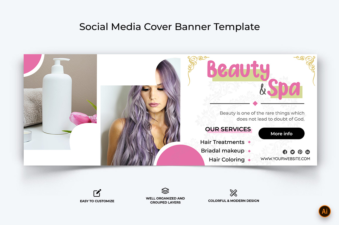 Spa and Salon Facebook Cover Banner Design-26