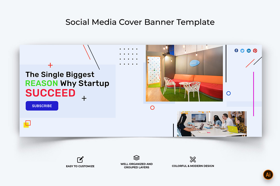 Startups Business Facebook Cover Banner Design-12