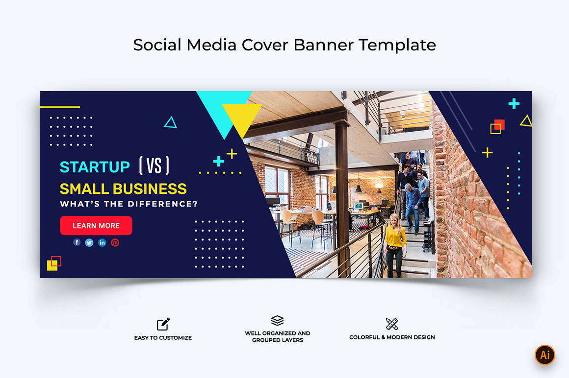 Startups Business Facebook Cover Banner Design-14