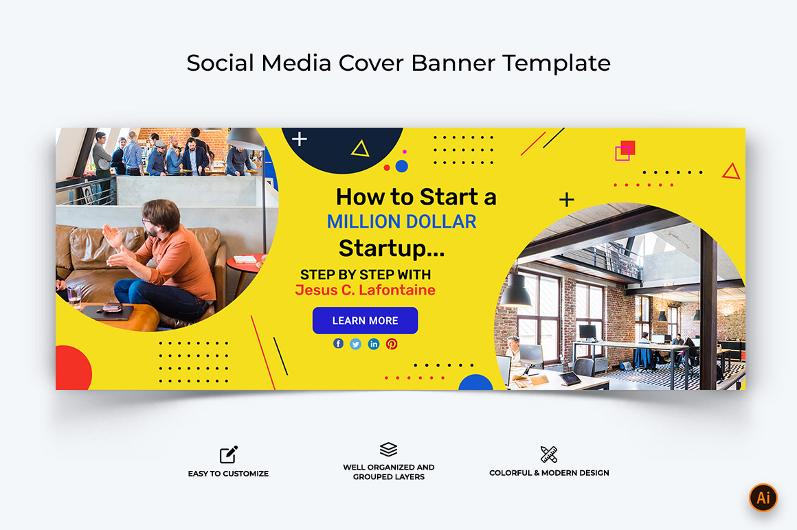 Startups Business Facebook Cover Banner Design-15