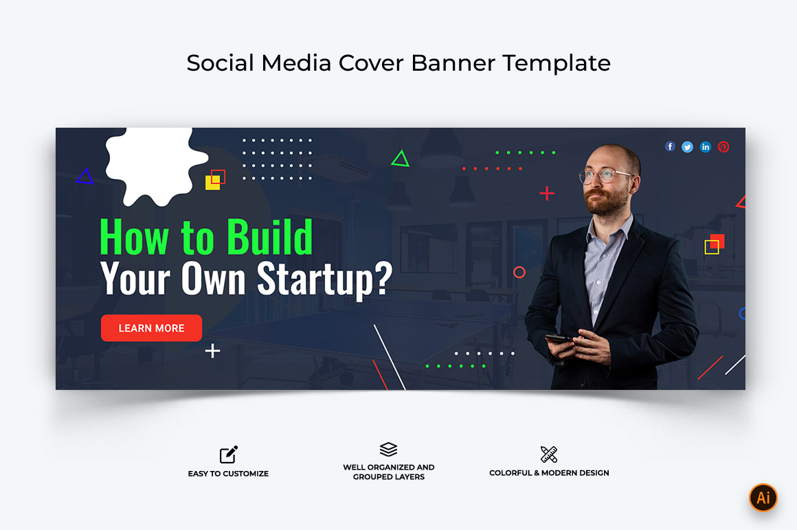 Startups Business Facebook Cover Banner Design-17