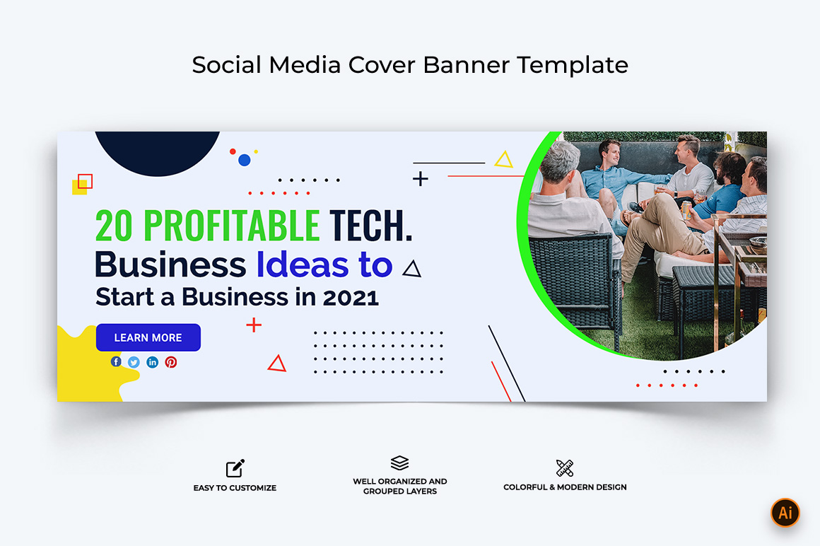 Startups Business Facebook Cover Banner Design-18