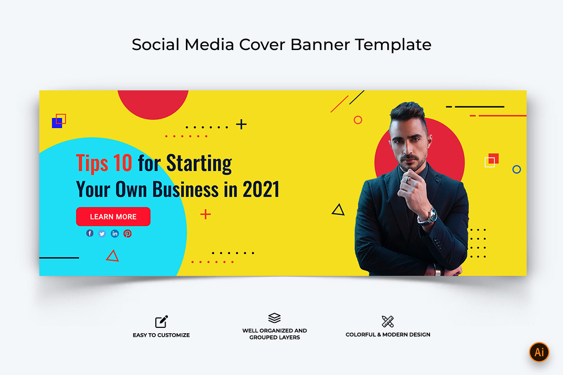 Startups Business Facebook Cover Banner Design-19