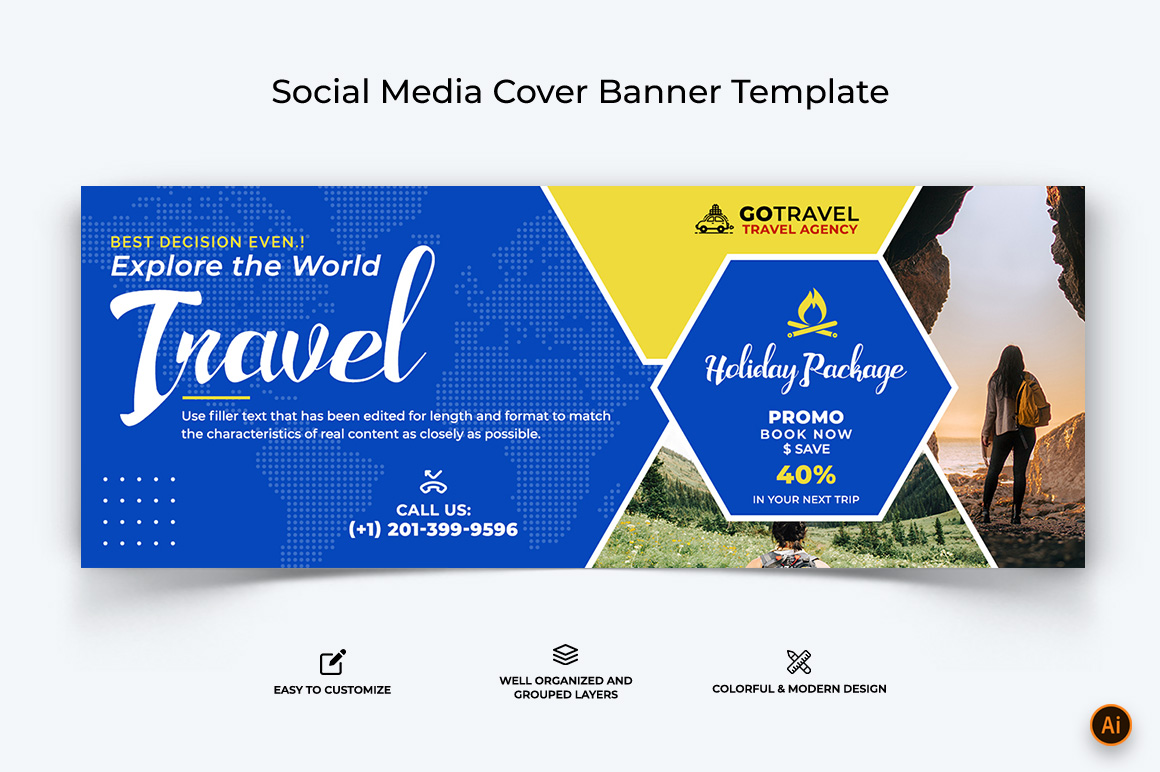 Travel Facebook Cover Banner Design-19