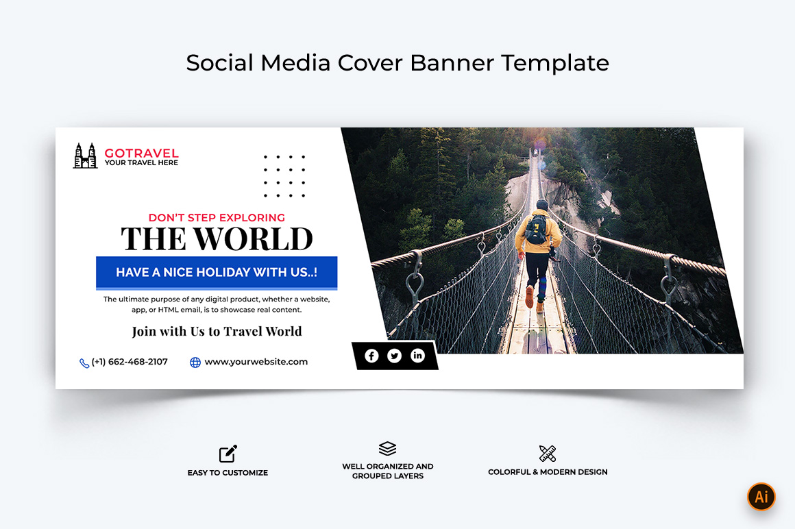 Travel Facebook Cover Banner Design-24