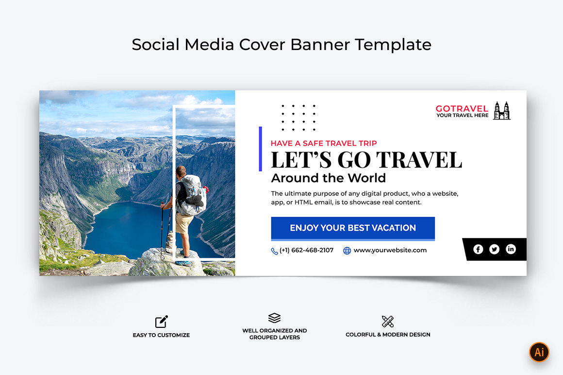 Travel Facebook Cover Banner Design-26