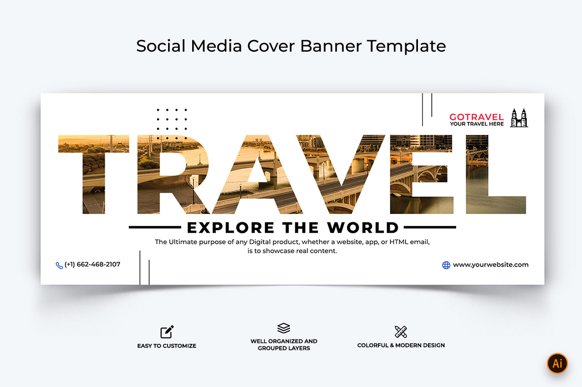 Travel Facebook Cover Banner Design-28