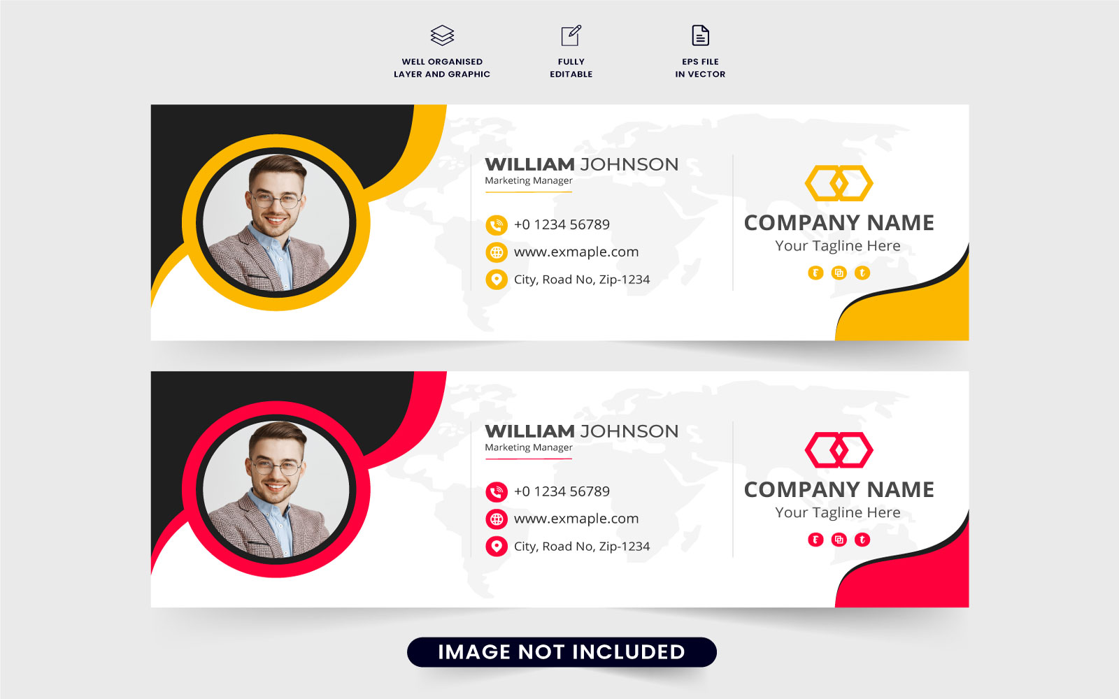 Corporate email signature template vector