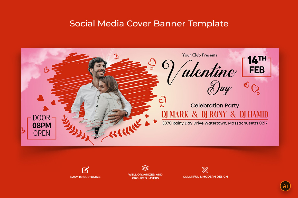 Valentines Day Facebook Cover Banner Design-01