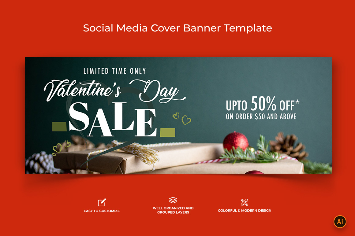 Valentines Day Facebook Cover Banner Design-03