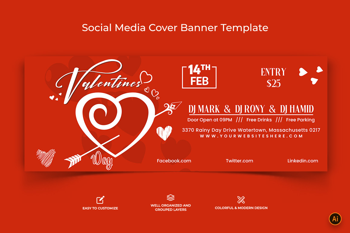 Valentines Day Facebook Cover Banner Design-04