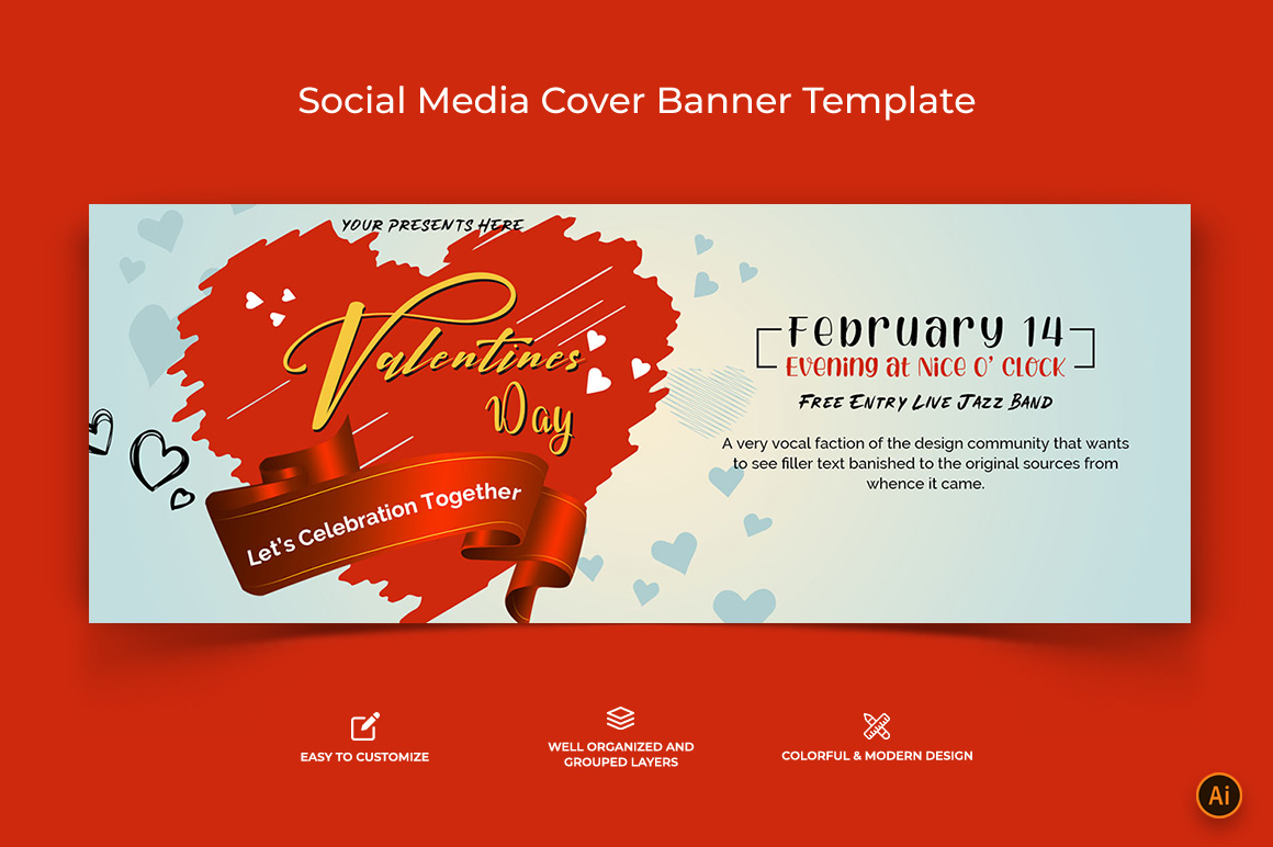 Valentines Day Facebook Cover Banner Design-05