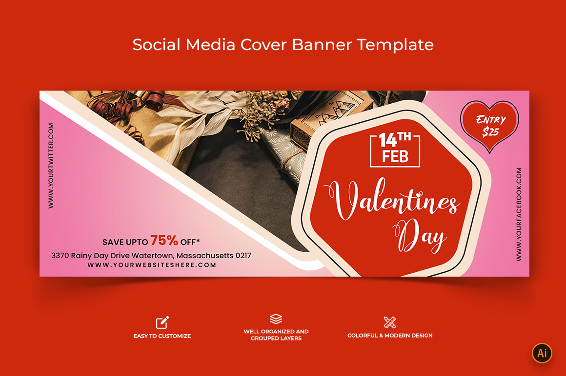 Valentines Day Facebook Cover Banner Design-07