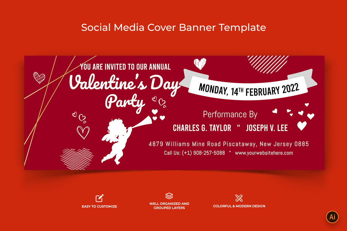 Valentines Day Facebook Cover Banner Design-09