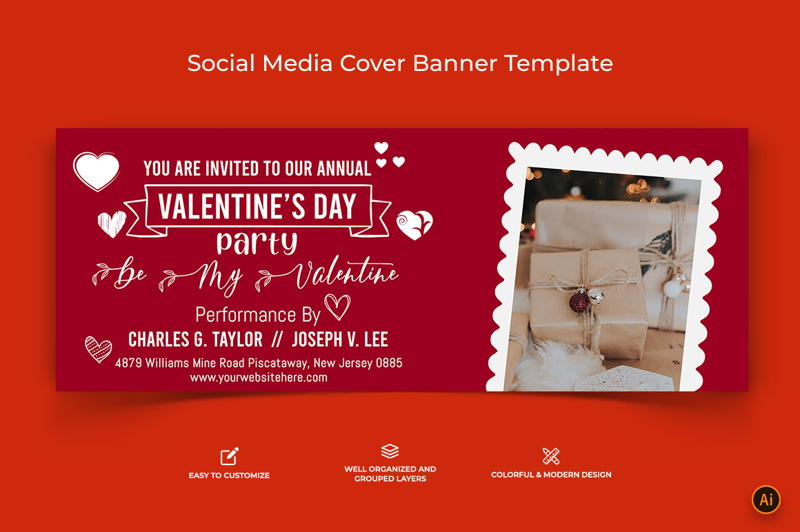 Valentines Day Facebook Cover Banner Design-10