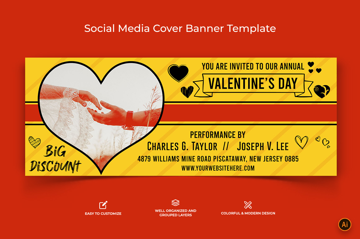 Valentines Day Facebook Cover Banner Design-13