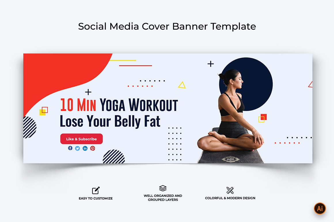 Yoga and Meditation Facebook Cover Banner Design-12