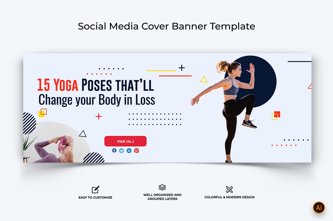 Yoga and Meditation Facebook Cover Banner Design-13