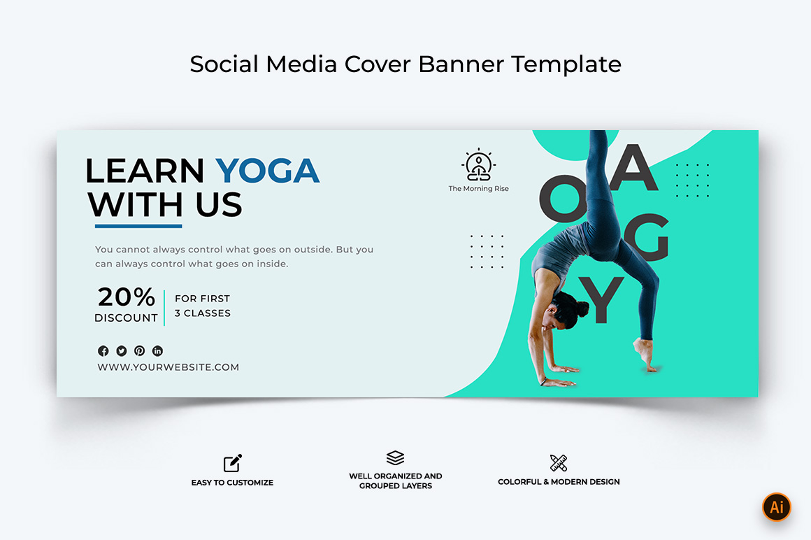 Yoga and Meditation Facebook Cover Banner Design-22