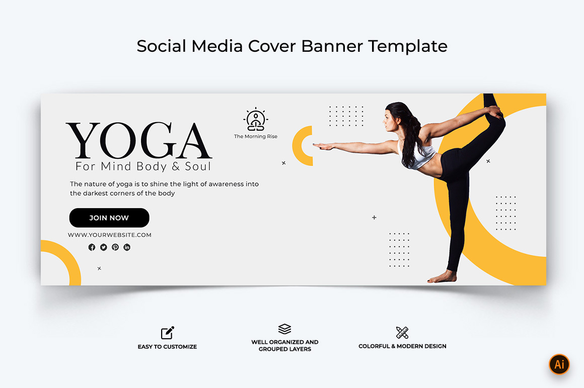 Yoga and Meditation Facebook Cover Banner Design-23