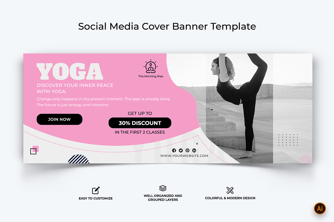 Yoga and Meditation Facebook Cover Banner Design-24