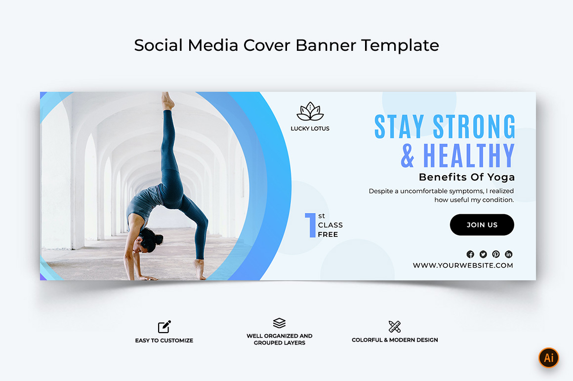 Yoga and Meditation Facebook Cover Banner Design-26