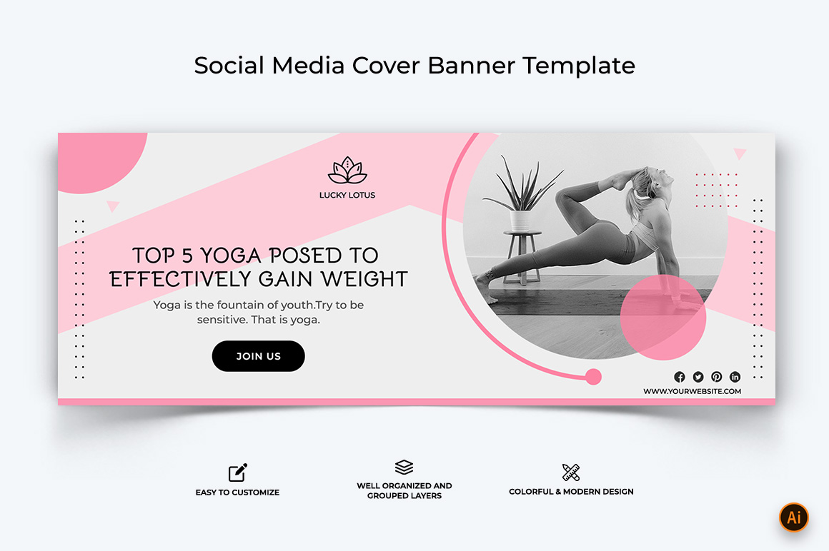 Yoga and Meditation Facebook Cover Banner Design-27