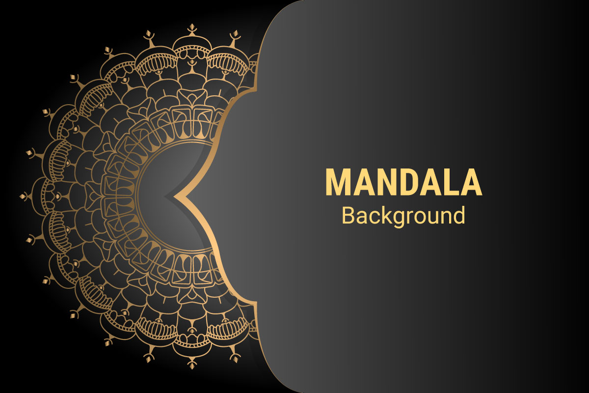 Luxury ornamental mandala design background in gold color design