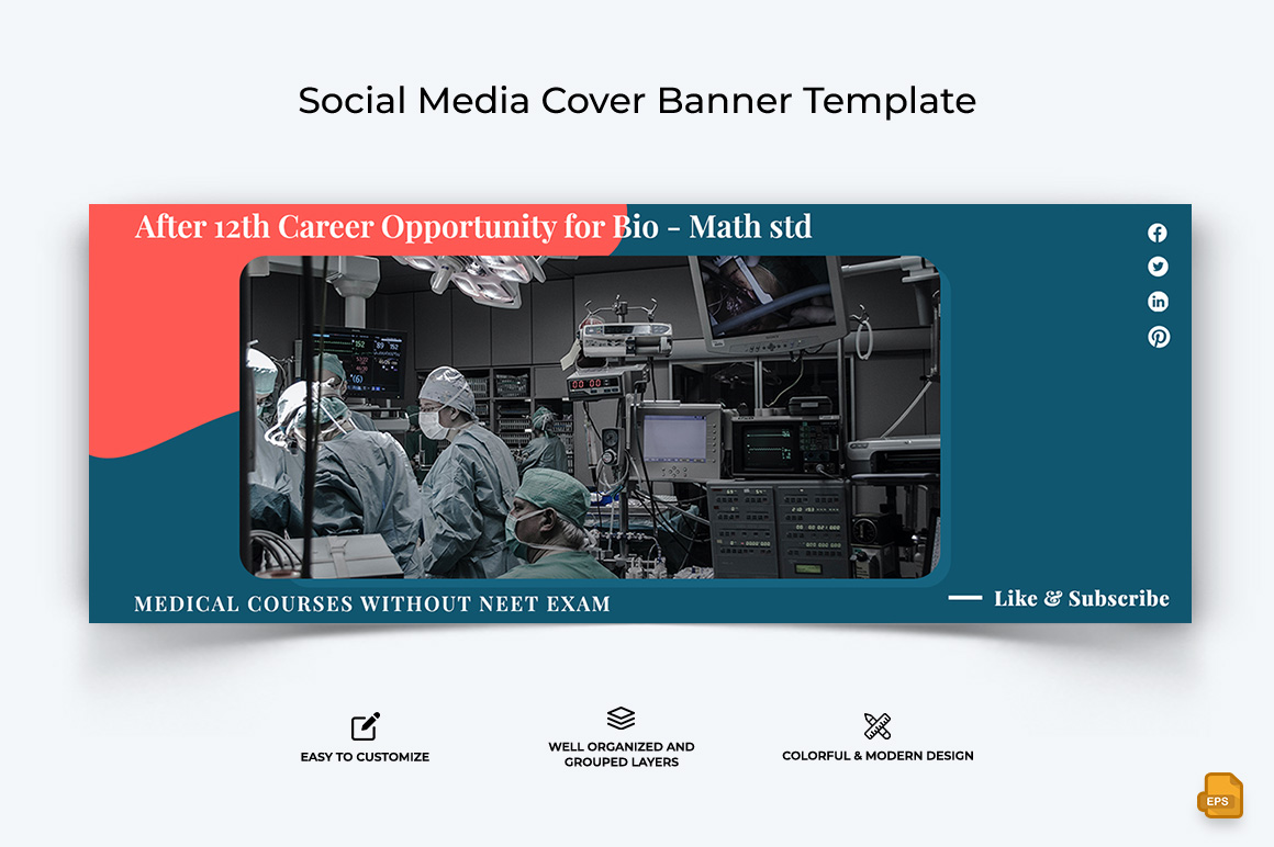 Medical and Hospital Facebook Cover Banner Design-002