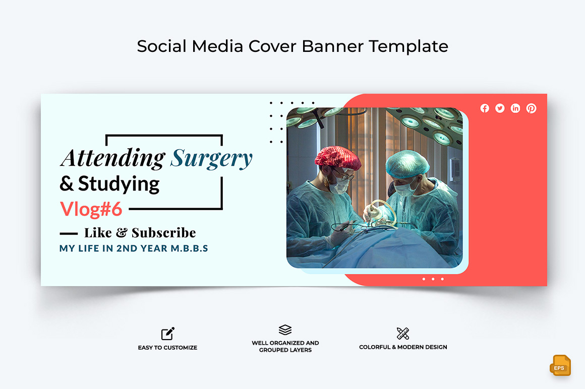 Medical and Hospital Facebook Cover Banner Design-003