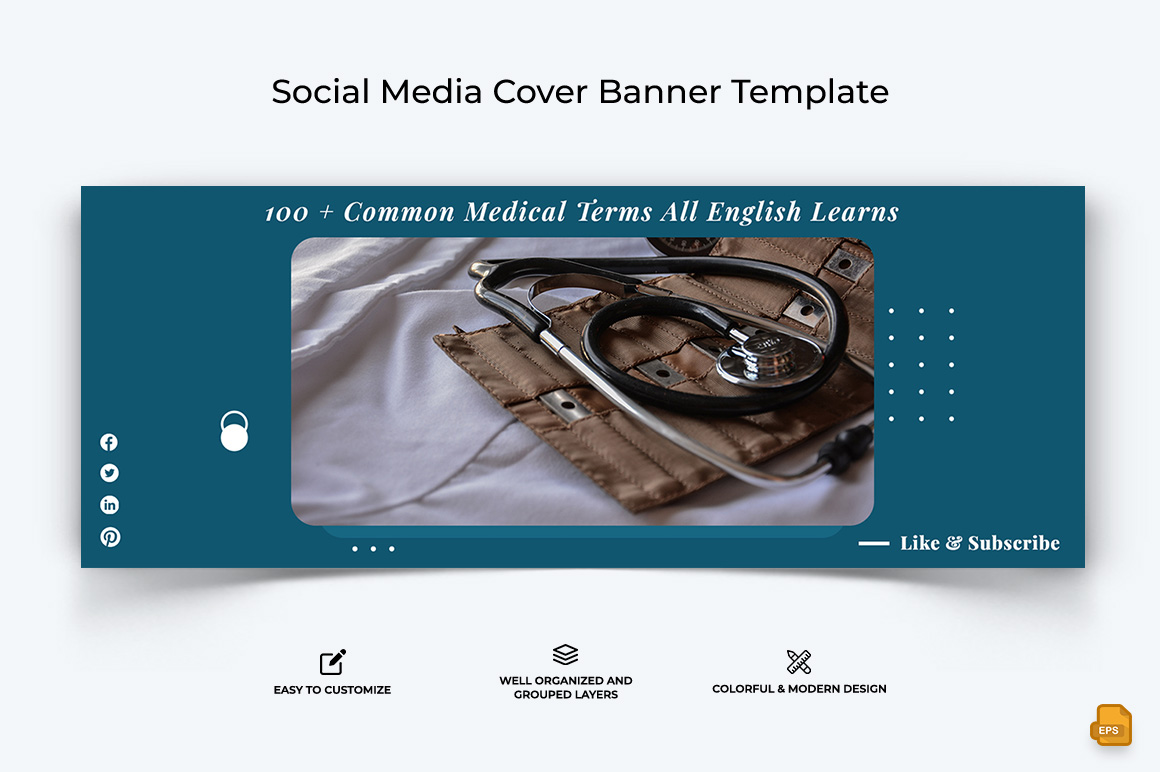 Medical and Hospital Facebook Cover Banner Design-004