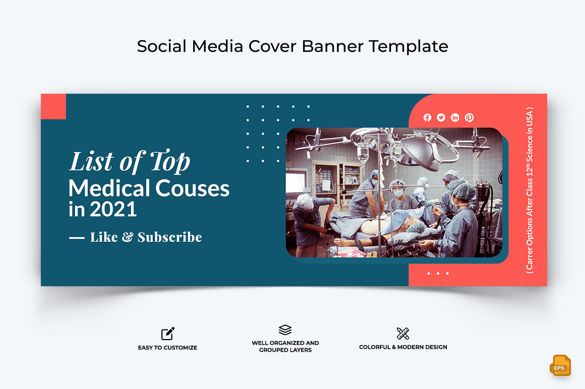 Medical and Hospital Facebook Cover Banner Design-001