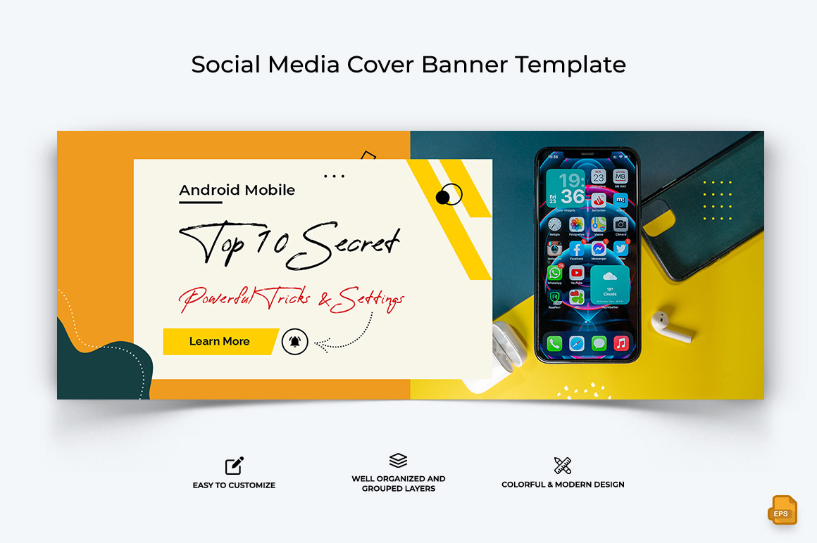 Mobile Tips Facebook Cover Banner Design-003