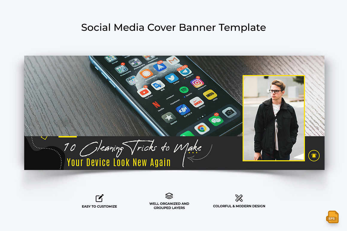 Mobile Tips Facebook Cover Banner Design-008