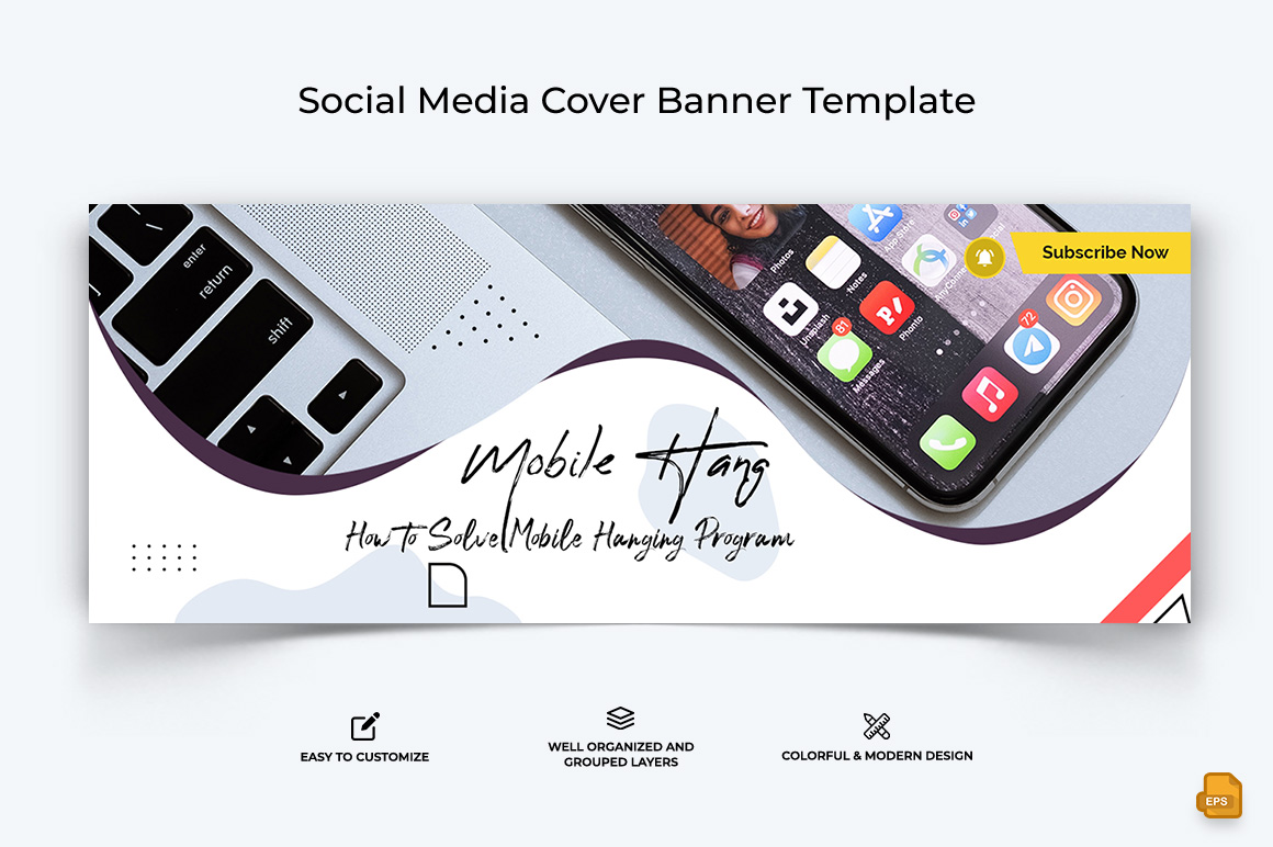 Mobile Tips Facebook Cover Banner Design-018