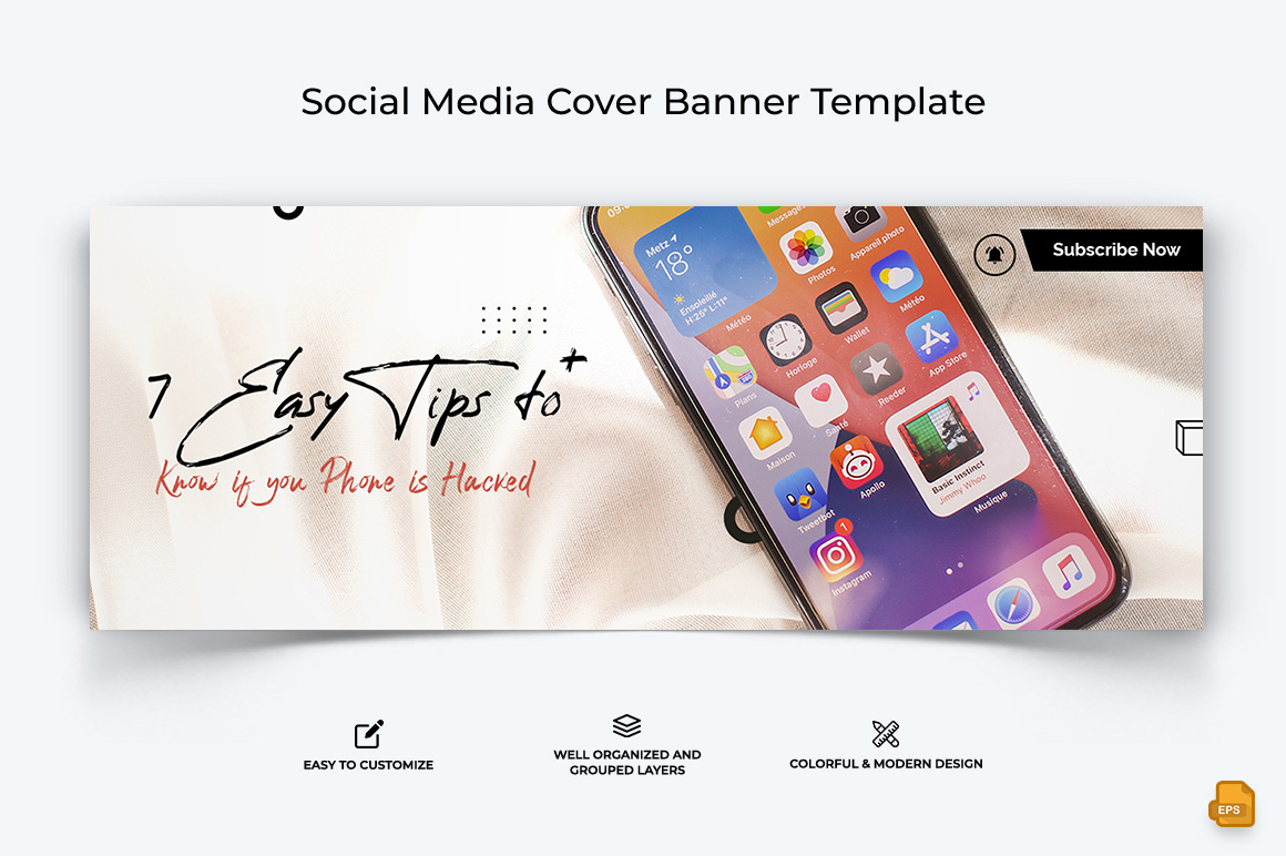 Mobile Tips Facebook Cover Banner Design-019