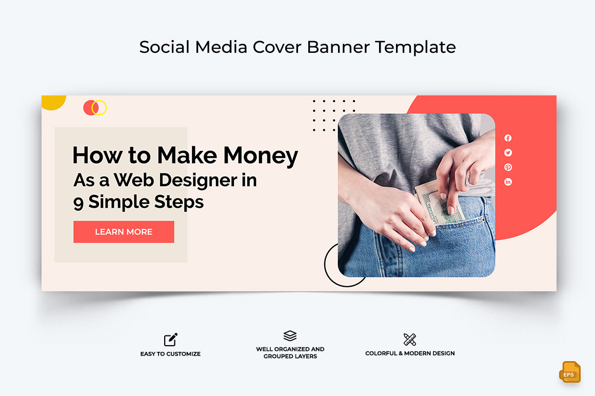 Online Money Earnings Facebook Cover Banner Design-005