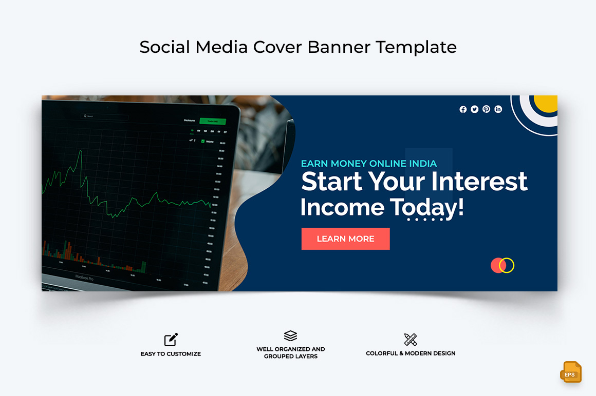 Online Money Earnings Facebook Cover Banner Design-008