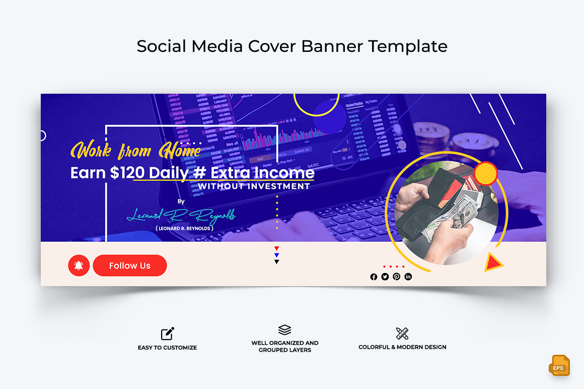 Online Money Earnings Facebook Cover Banner Design-011