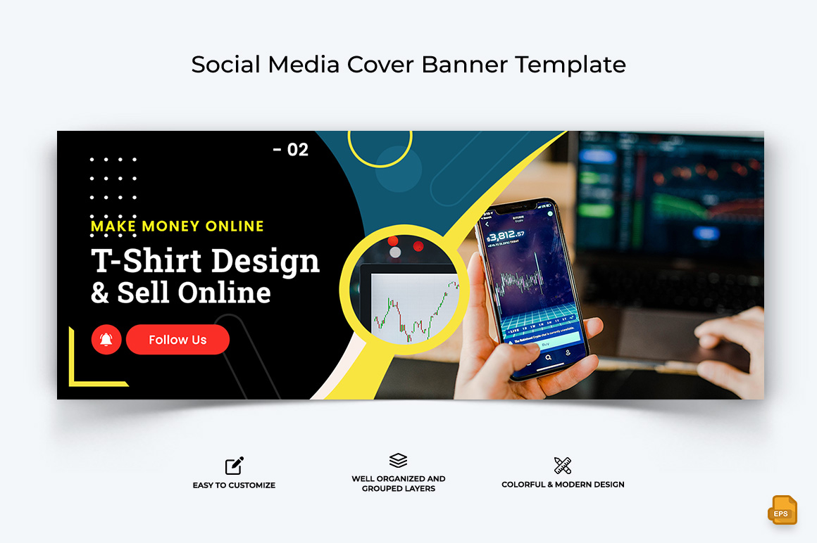 Online Money Earnings Facebook Cover Banner Design-012