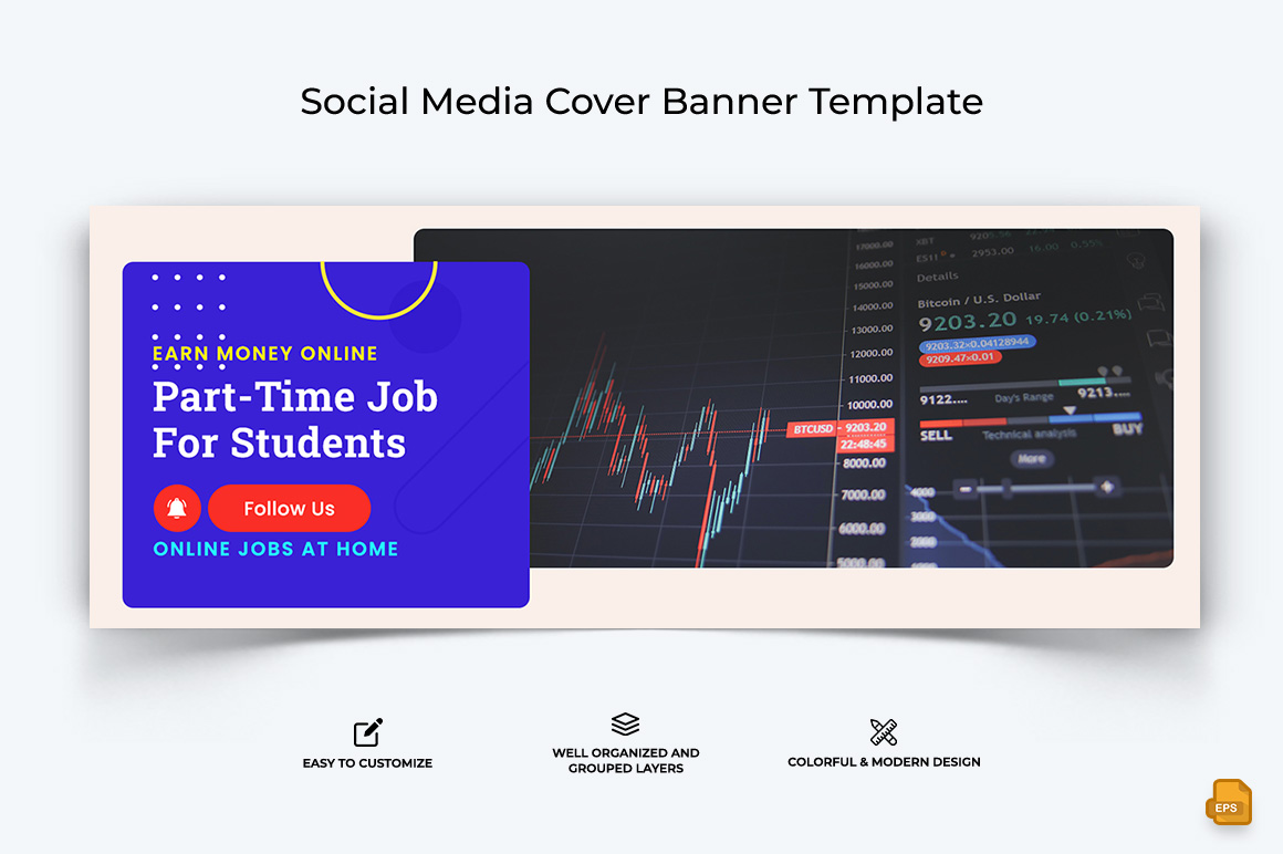 Online Money Earnings Facebook Cover Banner Design-014